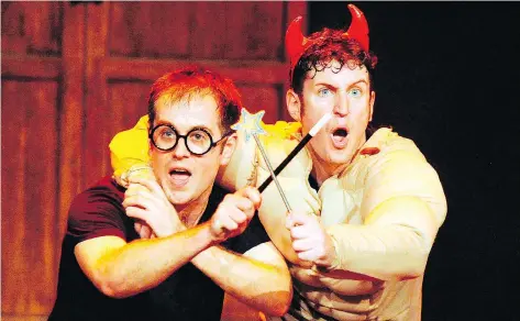  ?? MIRVISH PRODUCTION­S ?? Jefferson Turner, left, and Daniel Clarkson created the seriously silly Potted Potter, an ‘unauthoriz­ed Harry experience.’ Their laughter-filled tribute show is now being staged at Saskatoon’s Broadway Theatre by James Percy and Joseph Maudsley.