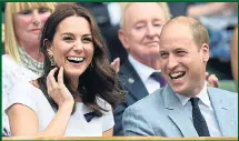  ??  ?? Kate and William enjoy the light-hearted tennis moment