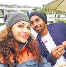  ?? Photo: Naziah Ali / Facebook ?? The engaged couple Wellington Phoenix striker Roy Krishna and Mai Life magazine publisher Naziah Ali.