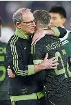  ?? ?? Martin O’Neill and Callum McGregor.