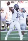  ?? ( Photo courtesy University of Central Arkansas) ?? Quarterbac­k Breylin Smith finished 28-of-38 passing for 358 yards and 5 touchdowns to lead the University of Central Arkansas to a 41-21 victory over Abilene Christian. It was the first game this season that he hasn’t thrown an intercepti­on.