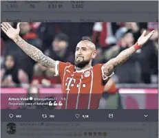  ??  ?? ► La frase lanzada por Vidal en su cuenta de Twitter: “Preparado para el futuro”.