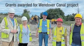  ?? PHOTO SUPPLIED ?? Visiting the site are, from left: Stephen Hearn; Coun Penny Hearn of Tring Town Council; Clive Johnson, chairman of Wendover Canal Trust; site manager Mikk Bradley, WCT and Coun Graeme Elliot, portfolio holder for corporate services, Dacorum Borough Council.