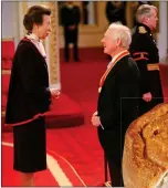  ??  ?? HONOUR: The Princess Royal knighted the pie firm’s president, Sir David Samworth