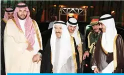  ??  ?? Royal Court Advisor Prince Turki bin Mohammad bin Fahad bin Abdulaziz sees off His Highness the Amir of Kuwait Sheikh Sabah Al-Ahmad Al-Jaber Al-Sabah.