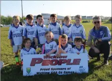  ??  ?? The Aughrim under-7 hurlers who played in Carnew last week.