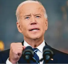  ?? Foto: A. Harnik, dpa ?? Verliert die Geduld mit Impfskepti­kern: US‰Präsident Joe Biden will mit einem Bündel von Maßnahmen erreichen, dass die Impfquote deutlich steigt.