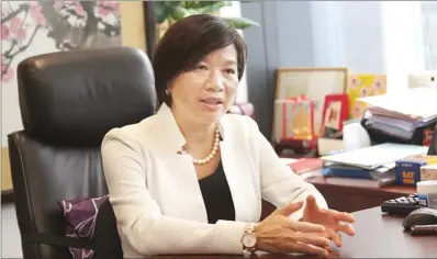  ?? PARKER ZHENG / CHINA DAILY ?? New Hong Kong SAR Basic Law Committee member Priscilla Leung Mei-fun reveals that it has long been her aspiration to join the committee.