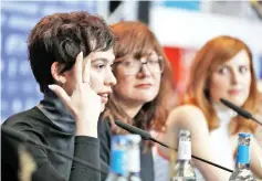  ??  ?? Coixet, Fernandez and de Molina at a news conference at the festival.