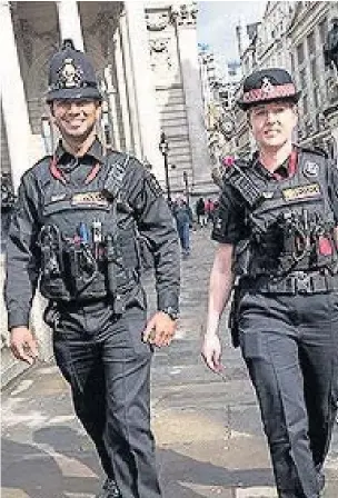 ??  ?? Officers from the City of London force have been assisting the Met