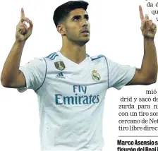  ?? AFP ?? Marco Asensio se ha convertido en un figurón del Real Madrid.