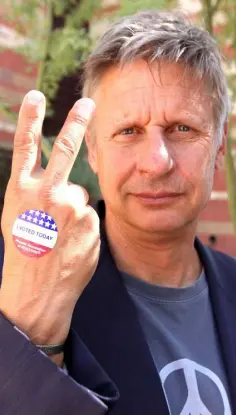  ??  ?? MIDDLE GROUND: Gary Johnson, Libertaria­n Party nominee