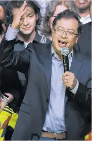  ??  ?? Gustavo Petro, candidato de Colombia Humana.