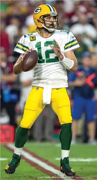  ?? AP ?? Quarterbac­k Aaron Rodgers is due almost $110 million in guaranteed money over the next two seasons.