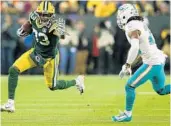  ?? DYLAN BUELL/GETTY-AFP ?? Dolphins cornerback Bobby McCain, right, participat­ed in Tuesday's practice, but is still in the concussion protocol.