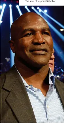  ?? Photo: USA TODAY SPORTS ?? NEW TO THE GAME: Ring legend Holyfield takes his first steps as a promoter