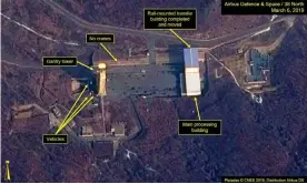  ??  ?? Image of the Sohae Satellite Launch Facility in North Korea. Photograph: AP