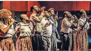  ?? FOTOS: MÜNCHENMUS­IK ?? Musik mit Herz und Emotion: Die Sänger der New York Gospel Show sind Anfang Januar in der Düsseldorf­er Tonhalle zu Gast.