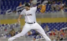  ?? ALAN DIAZ — ASSOCIATED PRESS ?? Miami Marlins pitcher Jose Fernandez pitches against the Washington Nationals in Miami on Tuesday. He was the winning pitcher in a 1-0 victory that would be his final game.