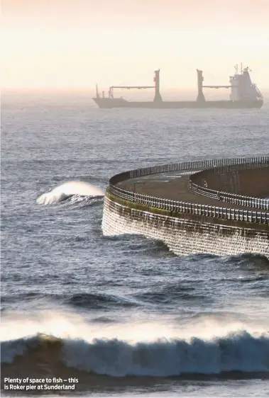  ??  ?? Plenty of space to fish – this is Roker pier at Sunderland