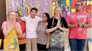  ?? Supplied photo ?? Artists with special needs of different nationalit­ies from the art studio Mawaheb created a video, sending Diwali wishes to the public in a beautiful way. —