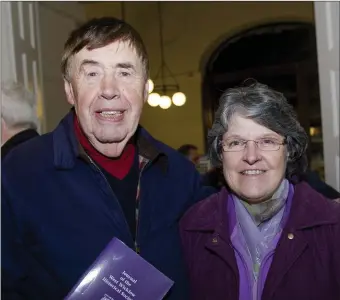  ??  ?? Kevin Blessing and Ann O’ Reilly at the launch of West Wicklow’s Historical Society’s ninth journal in Dunlavin Library.