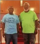  ??  ?? Trustee Board President Don Newton and Community Developmen­t Corporatio­n President James Harper in the sanctuary of Grace Community United Methodist Church.