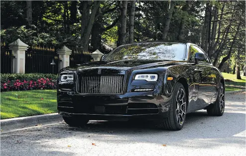  ?? PHOTOS: CHRIS BALCERAK / DRIVING. CA ?? The 2017 Rolls-Royce Wraith Black Badge. How do you put a “value” on a Roller? It’s like quibbling over the Mona Lisa.