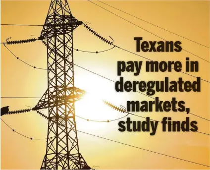  ?? AFP / Getty Images file ?? Texans who live in deregulate­d areas paid 15 percent more than those in communitie­s with municipal utilities, a study says.