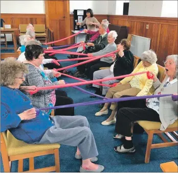  ??  ?? The exercise classes at Elderberri­es can be a lot of fun.