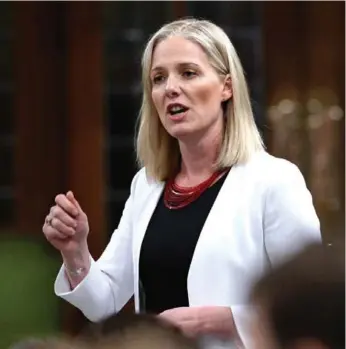  ?? JUSTIN TANG/THE CANADIAN PRESS ?? Minister of Environmen­t and Climate Change Catherine McKenna introduced new legislatio­n that, when passed, will mean all major energy projects will be required to engage with Indigenous peoples and the broader public.