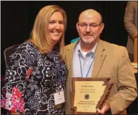  ?? Submitted photo ?? ACHIEVEMEN­T AWARD: Don Garner, right, who received the Louise Pope Lifetime Achievemen­t Award, poses with with Brandy Owen, clinical pharmacist at Baptist Health Medical Center-Conway, who is the current president of the Arkansas Associatio­n of Health...