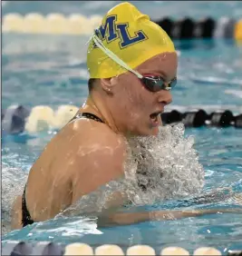  ?? Staff photo/John Zwez ?? Marion Local’s Kylie Niekamp swims over the weekend at the sectional tournament in Lima.