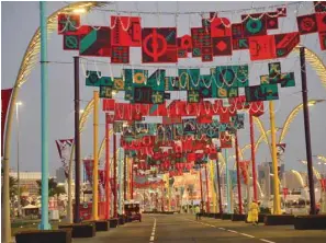  ?? PICTURES: Shaji Kayamkulam ?? The Corniche and surroundin­g areas have been decked up for the World Cup.