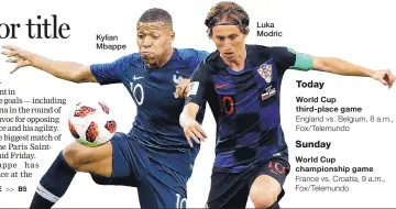  ??  ?? Kylian Mbappe Luka Modric