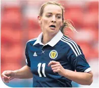  ??  ?? Suzanne in action for Scotland