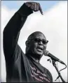  ?? PHOTO: JOHN WESSELS/AFP ?? MAKING A POINT: Zwelinzima Vavi during a Workers Day rally
