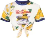  ?? ?? Capri Collection printed T-shirt in jersey with knot
DOLCE&GABBANA