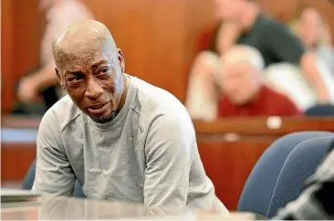  ?? AP ?? Dewayne Johnson, who blames Roundup for his terminal cancer, reacts to the verdict in his case against Monsanto in a San Francisco court.