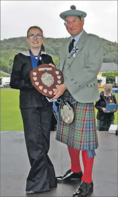  ?? 16_T35_Argyllshir­e Gathering_27 ?? Eilie Munro, 15, from Connel, won the Oban High School Award for Dancing.