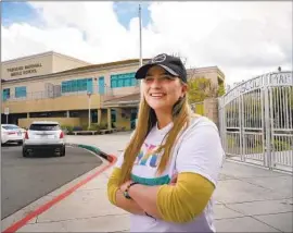  ?? Nelvin C. Cepeda San Diego Union-Tribune ?? BRITTANY FULLER started a petition for San Diego Unified to end its rental agreement with a church after the anti-LGBTQ talk at Marshall Middle School.