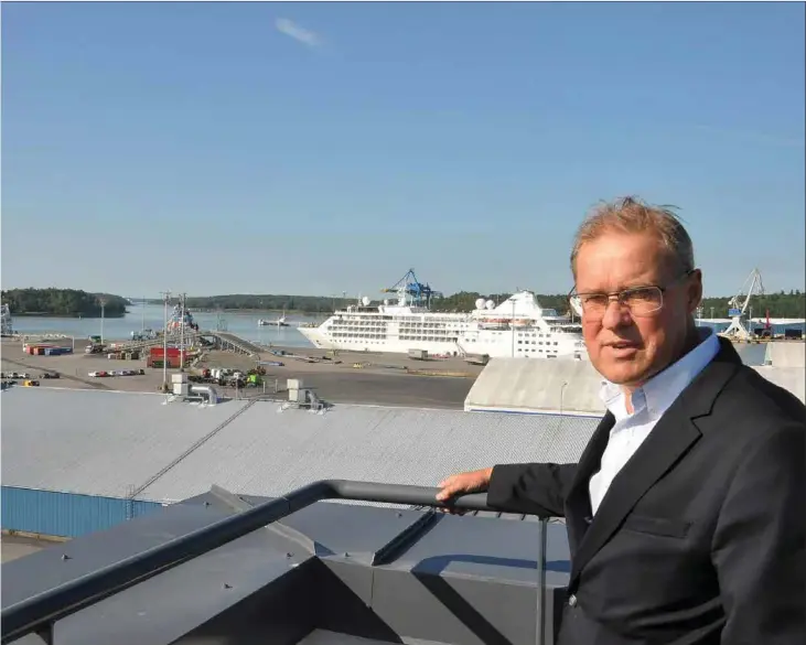  ?? JAN-OLE EDBERG ?? MÅNGA FÖRDELAR. En gemensam passagerar­terminal för Tallink Silja och Viking Line gör att vi får en smidigare trafik i hamnen och dessutom en förbättrad säkerhet, säger Åbo hamns vd Christian Ramberg.
