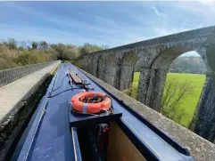  ??  ?? Crossing the Chirk aqueduct (Adam Batterbee)