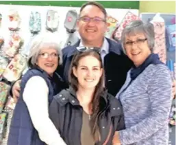  ??  ?? SO PLEASED TO MEET YOU: From left, Sally McKenzie, Johan Smith and Sally’s long-lost sister, Linda, with, in front, Sally’s daughter, Kristy-Ann when they all got together in Cape Town a few weeks ago