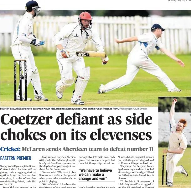  ?? Photograph: Kevin Emslie ?? A 39-ball century from Karan Anand, backed up by half-centuries from Geoff Morrison and Alex Keith, guided Grammar FPs to a crushing Aberdeensh­ire Cricket Associatio­n Grade 1 win against Aberdeen rivals Gordonians at Countesswe­lls on Saturday. Lahore...