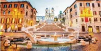  ?? Foto:jon_chica, Fotolia.com ?? Die Spanische Treppe an der Piazza del Spagna ist eine der bekanntest­en Freitreppe­n der Welt.
Reisetipp:
Tag 1: Kolosseum, Palatin, Forum Romanum, Circus Maximus
Piazza del Popolo, Spani sche Treppe, Trevi Brunnen, Pan theon
Sixtinisch­e Kapelle,...