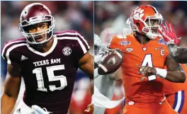  ?? (Reuters) ?? WHILE THE consensus No. 1 pick in Thursday night’s NFL Draft remains former Texas A&M defensive end Myles Garrett (left) to the Cleveland Browns, debate rages over who should be selected with the second pick, currently held by the San Francisco 49ers....