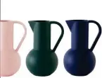  ??  ?? The Strøm water jug by Danish brand Raawii is inspired by the strong graphic shapes of cubist paintings. Add this geometric design to your family’s dining table. $199, gingerfinc­h.com.au