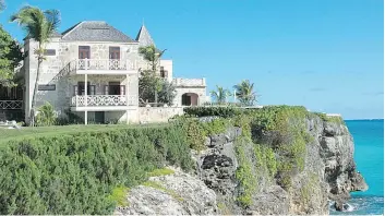  ??  ?? The original Crane Hotel sits at the edge of a cliff overlookin­g the Atlantic Ocean in Barbados