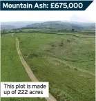  ??  ?? Mountain Ash: £675,000
This plot is made up of 222 acres